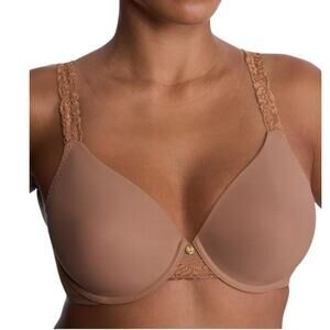 Natori Women's Body Double Lace Trim Full Fit Contour Bra Suntan Size 34DDD NEW